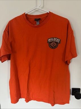 Harley-Davidson Orange Men's Wildcat Logo Short Sleeve Tee